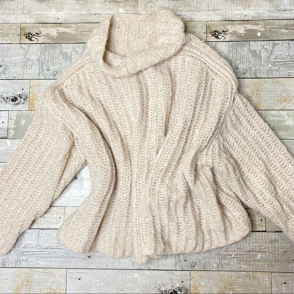 Free people cable knit alpaca sweater cream - Picture 6 of 8